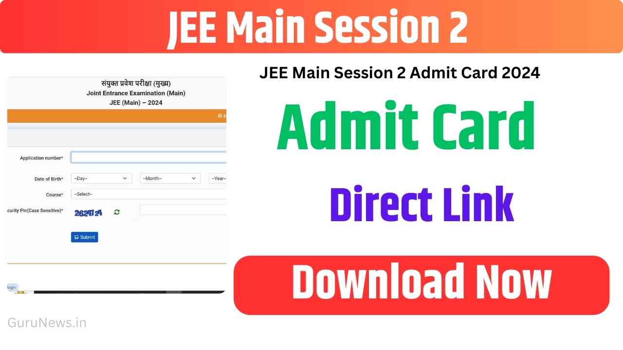 JEE Main Session 2 Admit Card 2024 Download Link